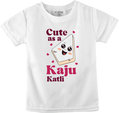 Fflirtygo Baby Boys & Baby Girls Graphic Print Pure Cotton Regular T Shirt(White, Pack of 1)