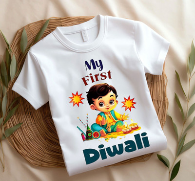 PrintProNew Boys & Girls Printed Polyester Regular T Shirt(White, Pack of 1)