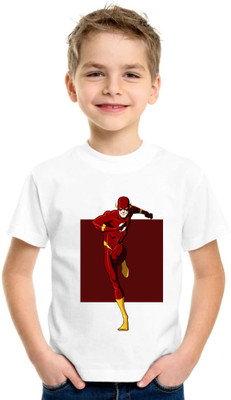 Shubham designer gallery Boys Printed Cotton Blend Regular T Shirt(White, Pack of 1)