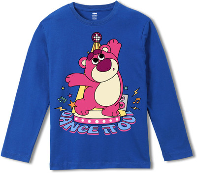 WEAR YOUR MIND Boys Graphic Print Pure Cotton Regular T Shirt(Blue, Pack of 1)