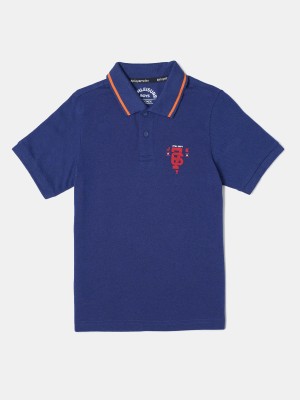 JOCKEY Boys Solid Cotton Blend T Shirt(Blue, Pack of 1)