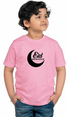CHOMMBOOKA TRENDING Boys Graphic Print Pure Cotton Regular T Shirt(Pink, Pack of 1)
