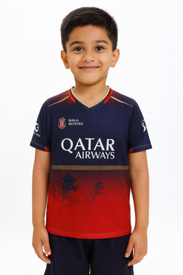 rjm Boys & Girls Printed Polyester Regular T Shirt(Multicolor, Pack of 1)