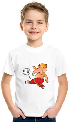 SNIFFY Baby Boys & Baby Girls Printed Polyester Regular T Shirt(White, Pack of 1)