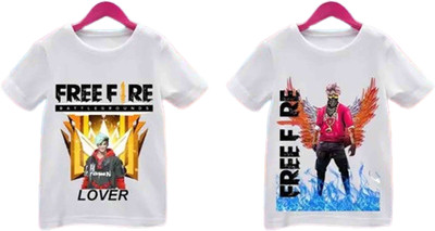 PRINCE CREATION Baby Boys & Baby Girls Graphic Print Polyester Oversized T Shirt(White, Pack of 2)