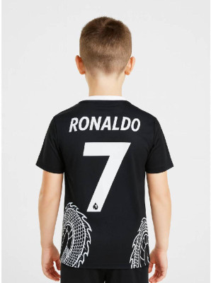 UNIQ Boys & Girls Printed Polyester Regular T Shirt(Black, Pack of 1)