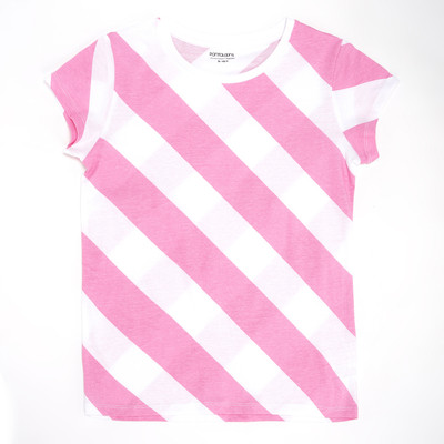 Pantaloons Junior Girls Solid Cotton Blend Regular T Shirt(White, Pink, Pack of 1)