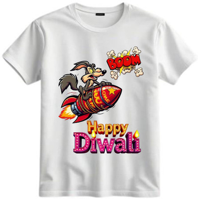 Tshirt Wala Boys & Girls Printed Polycotton Regular T Shirt(White, Pack of 1)
