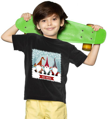Mahi Fab Trend Boys Typography Polyester Oversized T Shirt(Black, Pack of 1)