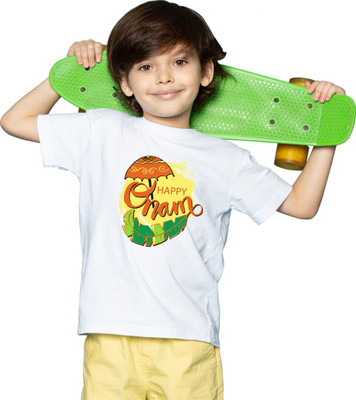 NOIDAPRINT Boys Printed Polyester Regular T Shirt(White, Pack of 2)