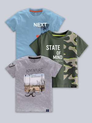 Codez Boys Printed Cotton Blend Regular T Shirt(Multicolor, Pack of 3)