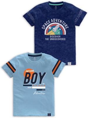 Codez Boys Printed Cotton Blend T Shirt(Multicolor, Pack of 2)