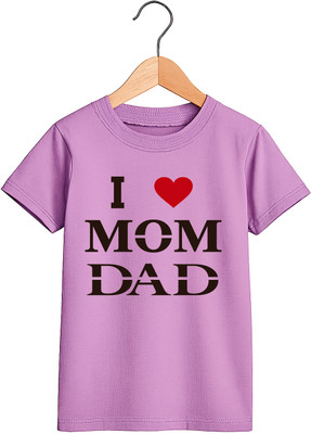 fashionbites Boys & Girls Printed, Graphic Print Polyester Regular T Shirt(Purple, Pack of 1)