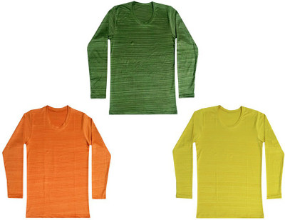 Indistar Boys Solid Polyester Regular T Shirt(Multicolor, Pack of 3)