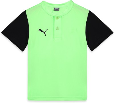 PUMA Boys Solid Polyester T Shirt(Green, Pack of 1)