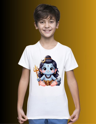 TDFASHION Baby Boys & Baby Girls Printed Polyester Regular T Shirt(White, Pack of 1)