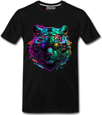 Print My Fashion Boys Printed Cotton Blend Regular T Shirt(Black, Pack of 1)