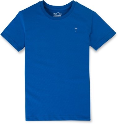 GINI & JONY Boys Graphic Print Cotton Blend T Shirt(Blue, Pack of 1)
