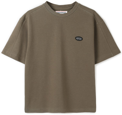 PROVOGUE Boys Solid Cotton Blend Oversized T Shirt(Dark Green, Pack of 1)