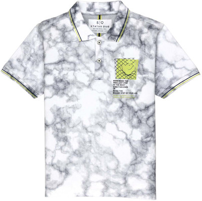 Status Quo Boys Printed Cotton Blend Regular T Shirt(Blue, Pack of 1)