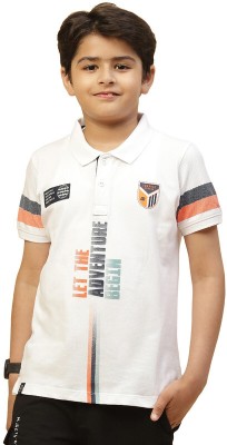 MONTE CARLO Boys Printed Pure Cotton Regular T Shirt(Multicolor, Pack of 1)