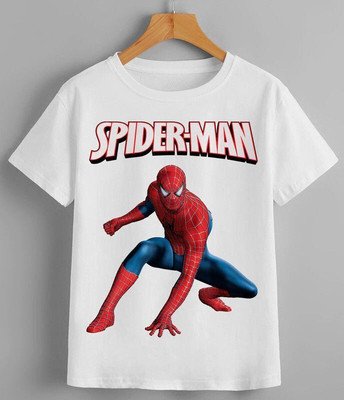 MAADHAV FASHIONS Boys & Girls Cartoon, Graphic Print Polyester Regular T Shirt(White, Pack of 1)