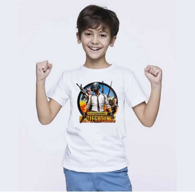 Activefashion Boys & Girls Graphic Print Cotton Blend T Shirt(White, Pack of 1)