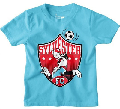 BonOrganik Boys Printed Pure Cotton Regular T Shirt(Blue, Pack of 1)