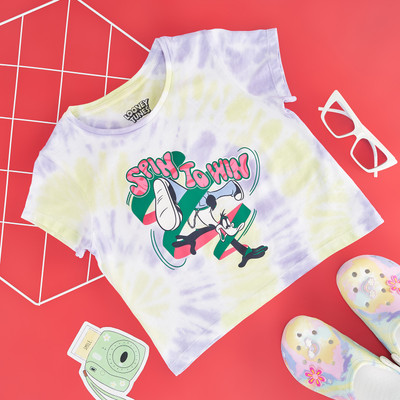 Pantaloons Junior Girls Solid Pure Cotton Oversized T Shirt(Pink, Pack of 1)