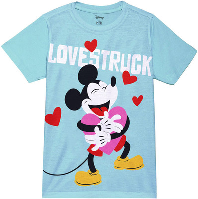 Disney By Wear Your Mind Boys Typography, Printed Polycotton Regular T Shirt(Blue, Pack of 1)