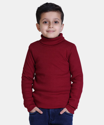 Kepa Boys Solid Cotton Blend Regular, Slim T Shirt(Red, Pack of 1)