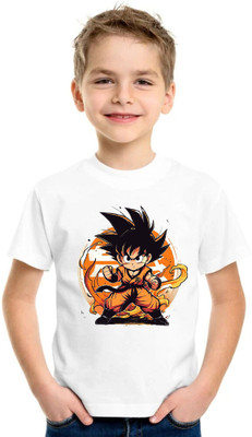 TAPA KON Boys & Girls Printed Polycotton Regular T Shirt(White, Pack of 1)