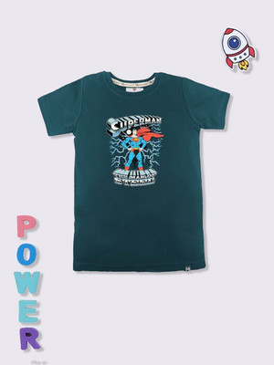 YK X Minute Mirth Boys & Girls Printed Pure Cotton Oversized T Shirt(Multicolor, Pack of 1)