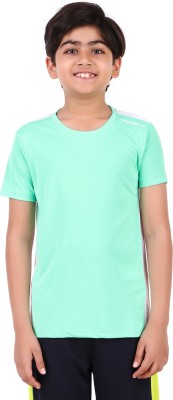 VECTOR X Boys Solid Polyester T Shirt(Light Green, Pack of 1)