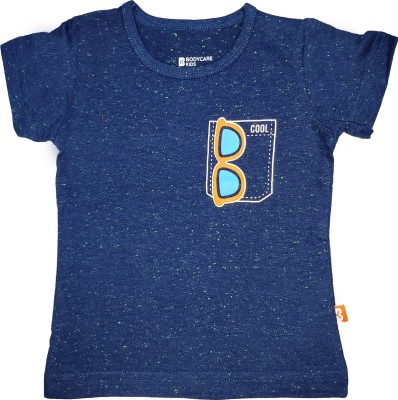 BodyCare Baby Boys Solid Cotton Blend Regular T Shirt(Dark Blue, Pack of 1)