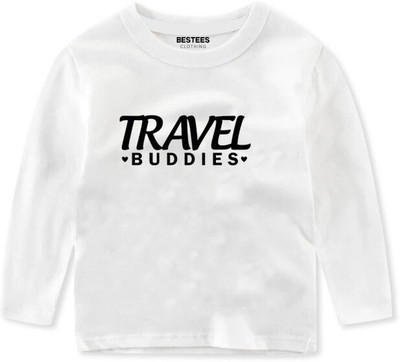 BESTEESCLOTHING Baby Girls Typography, Printed Pure Cotton Regular T Shirt(White, Pack of 1)