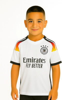 DOSTITCH Boys & Girls Printed Polyester Regular T Shirt(White, Pack of 1)