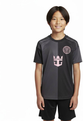 PRASEL Boys & Girls Printed Polyester Regular T Shirt(Green, Pack of 1)