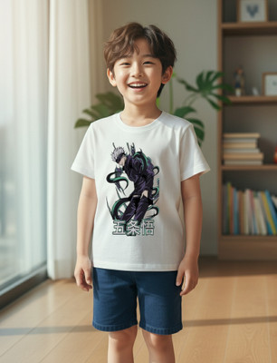 vgfashion Baby Boys & Baby Girls Graphic Print Polyester Regular, Slim T Shirt(White, Pack of 1)