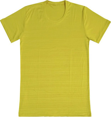 Indistar Boys Solid Polyester Regular T Shirt(Yellow, Pack of 1)
