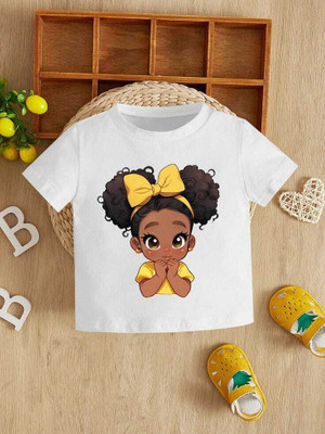 ns graphics print Boys & Girls Printed Polyester Regular T Shirt(White, Pack of 1)