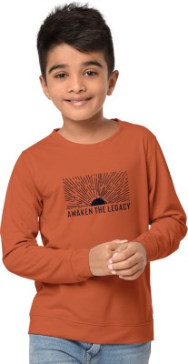 Hellcat Boys Graphic Print Cotton Blend Regular T Shirt(Orange, Pack of 1)