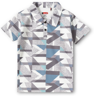 JACKBOY Boys Graphic Print Polycotton Regular T Shirt(Grey, Pack of 1)