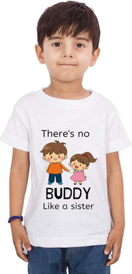 THEYOUNGESTTEE Boys Typography, Printed Cotton Blend Regular T Shirt(Multicolor, Pack of 1)