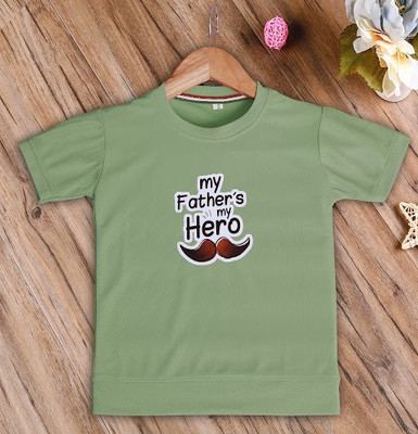 kavlo Boys Solid Organic Cotton Regular T Shirt(Green, Pack of 1)