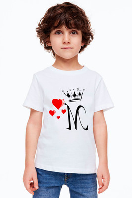 SQF Boys Printed Polyester Regular T Shirt(White, Pack of 1)