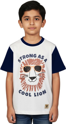 t-hustler Boys Printed Pure Cotton Regular T Shirt(Pink, Pack of 1)