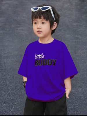 ERAWORLD Boys Printed Cotton Blend Regular T Shirt(Purple, Pack of 1)
