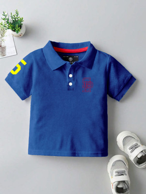 Codez Boys Printed Cotton Blend Regular T Shirt(Blue, Pack of 1)