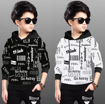 ATLANS Baby Boys & Baby Girls Typography Pure Cotton Regular T Shirt(Multicolor, Pack of 2)